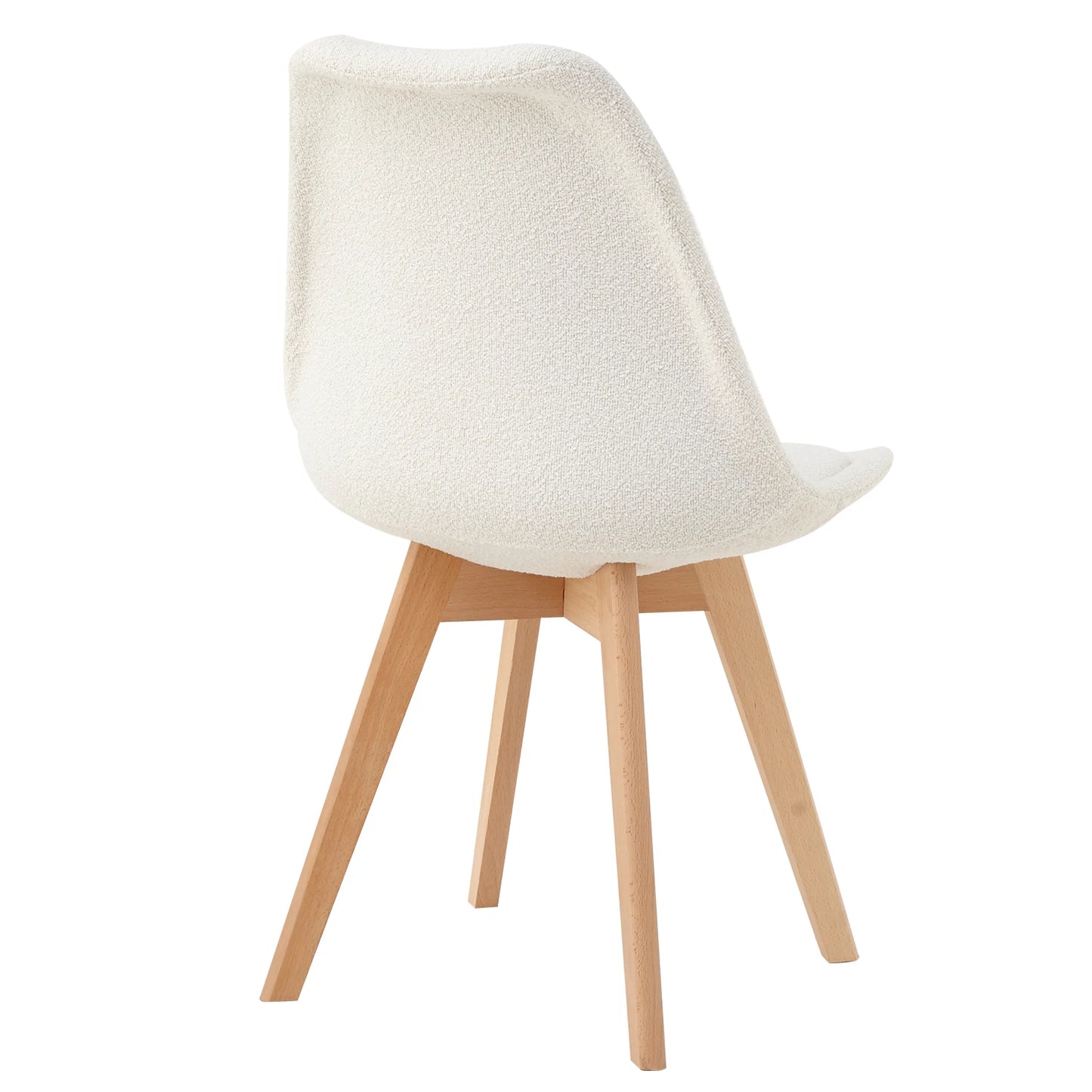 Chaise scandinave revêtement bouclette et pieds en bois (lot de 2)