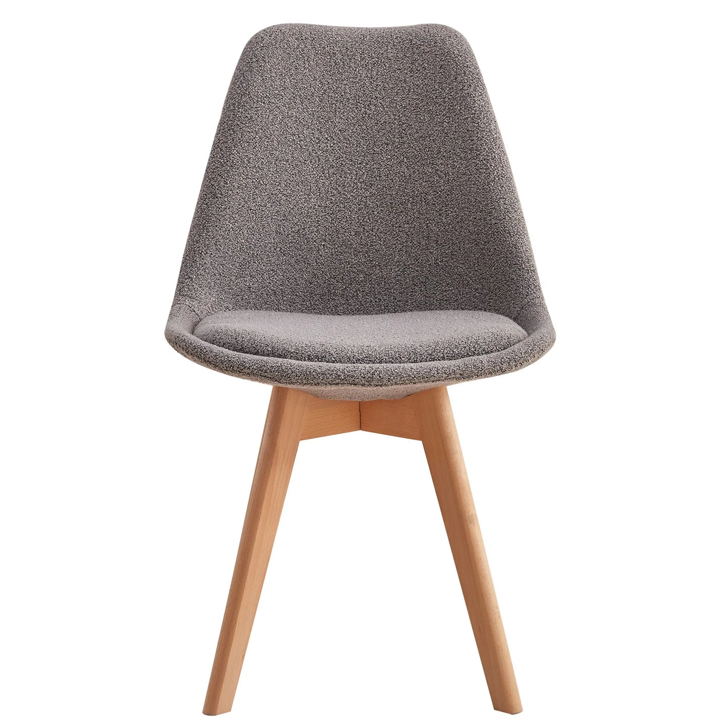Chaise scandinave revêtement bouclette et pieds en bois (lot de 2)