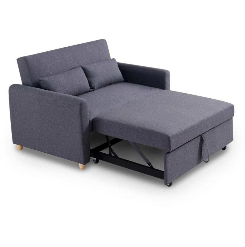 Canapé convertible deux places de style scandinave en tissu