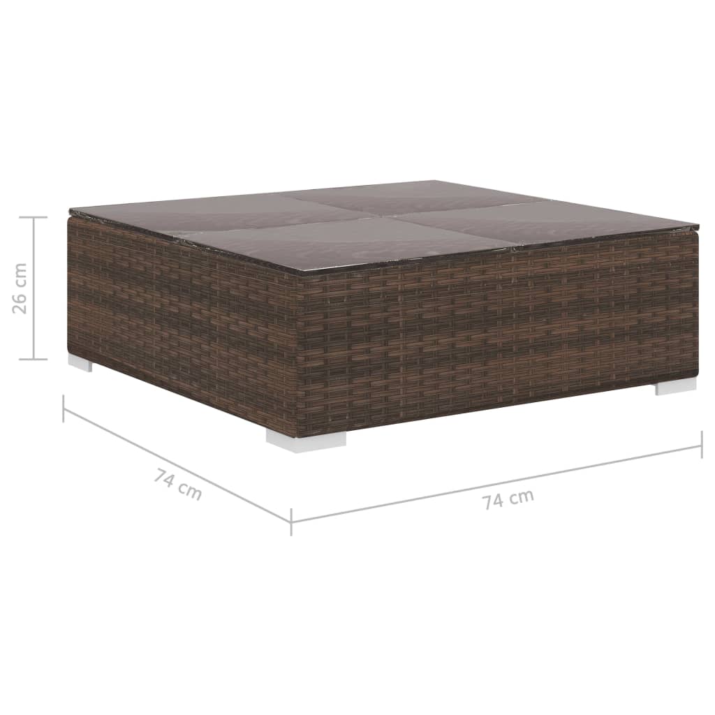 Salon de jardin avec canapé d'angle modulable et table basse