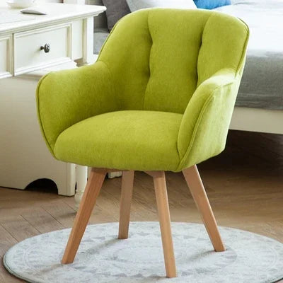 Chaise de bureau design et confortable piètement bois et assise tissu