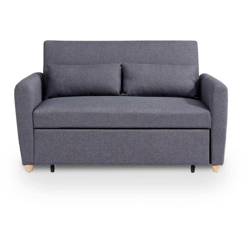 Canapé convertible deux places de style scandinave en tissu