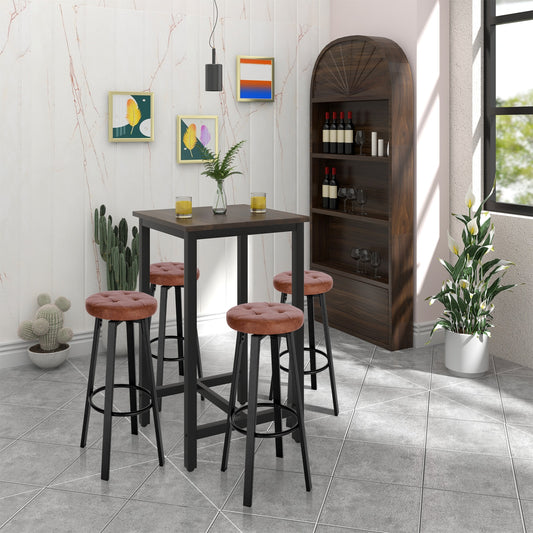 Tabouret de bar industriel métal et similicuir (lot de 2)
