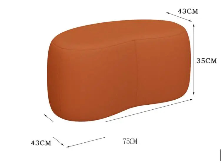 Banc scandinave design incurvé sans dossier dimensions
