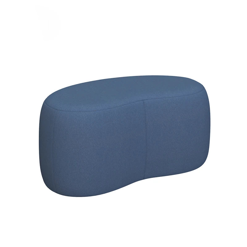 Banc scandinave design incurvé sans dossier bleu