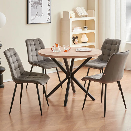 Chaise salle à manger confortable velours capitonné