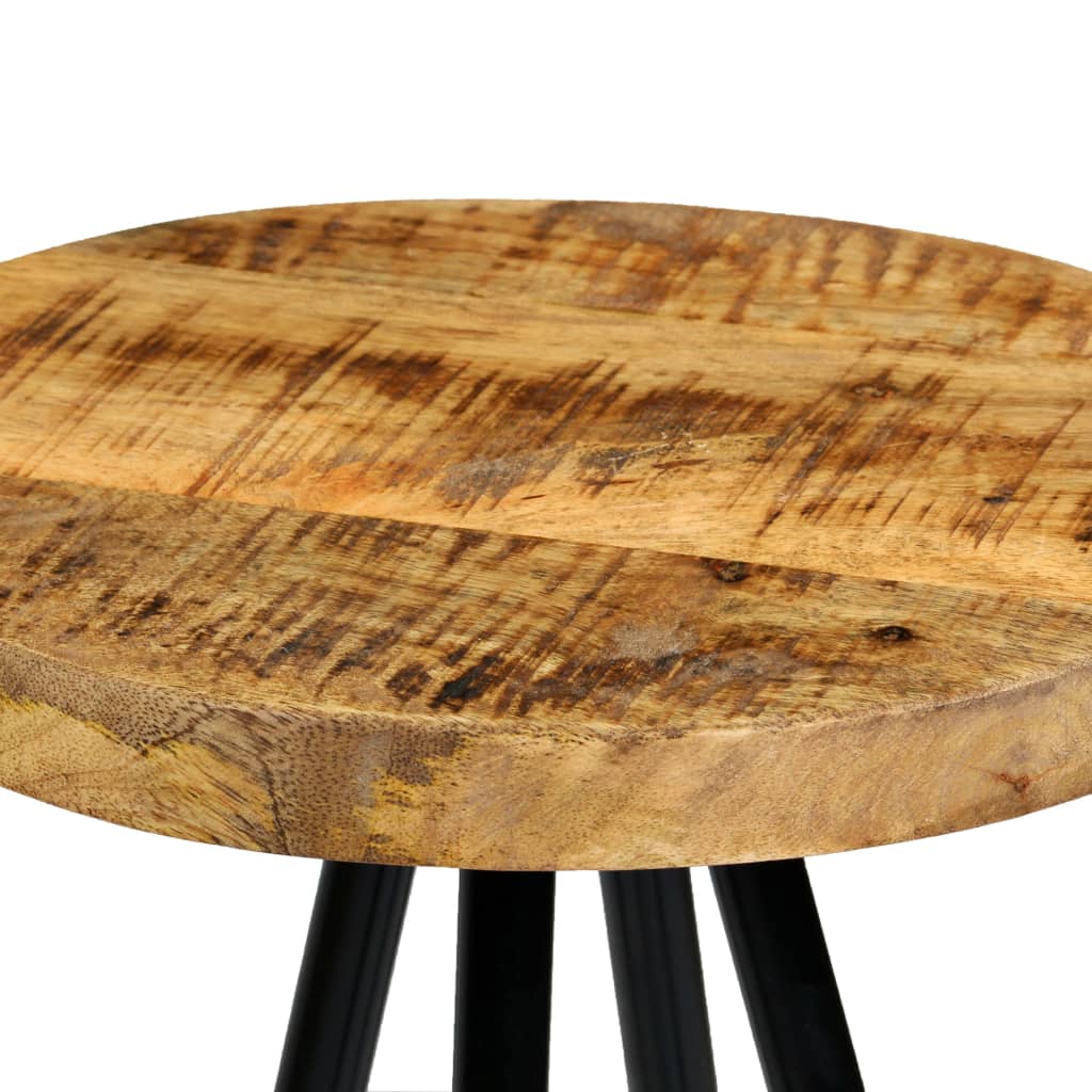 image_4Tabouret de bar industriel rustique en bois et métal avec repose pieds et assise rondin