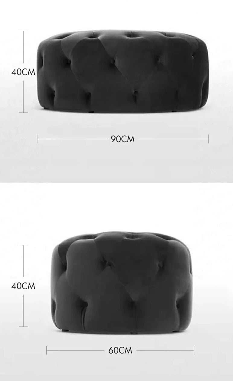 Banc design en velours circulaire capitonné