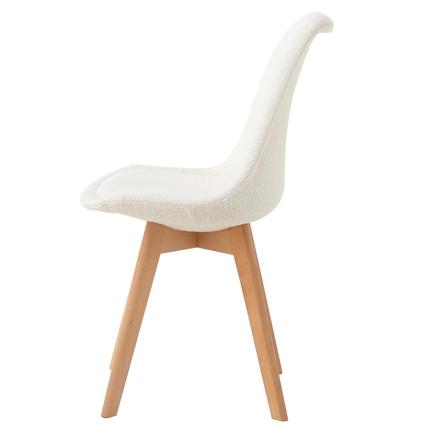 Chaise scandinave revêtement bouclette et pieds en bois (lot de 2)