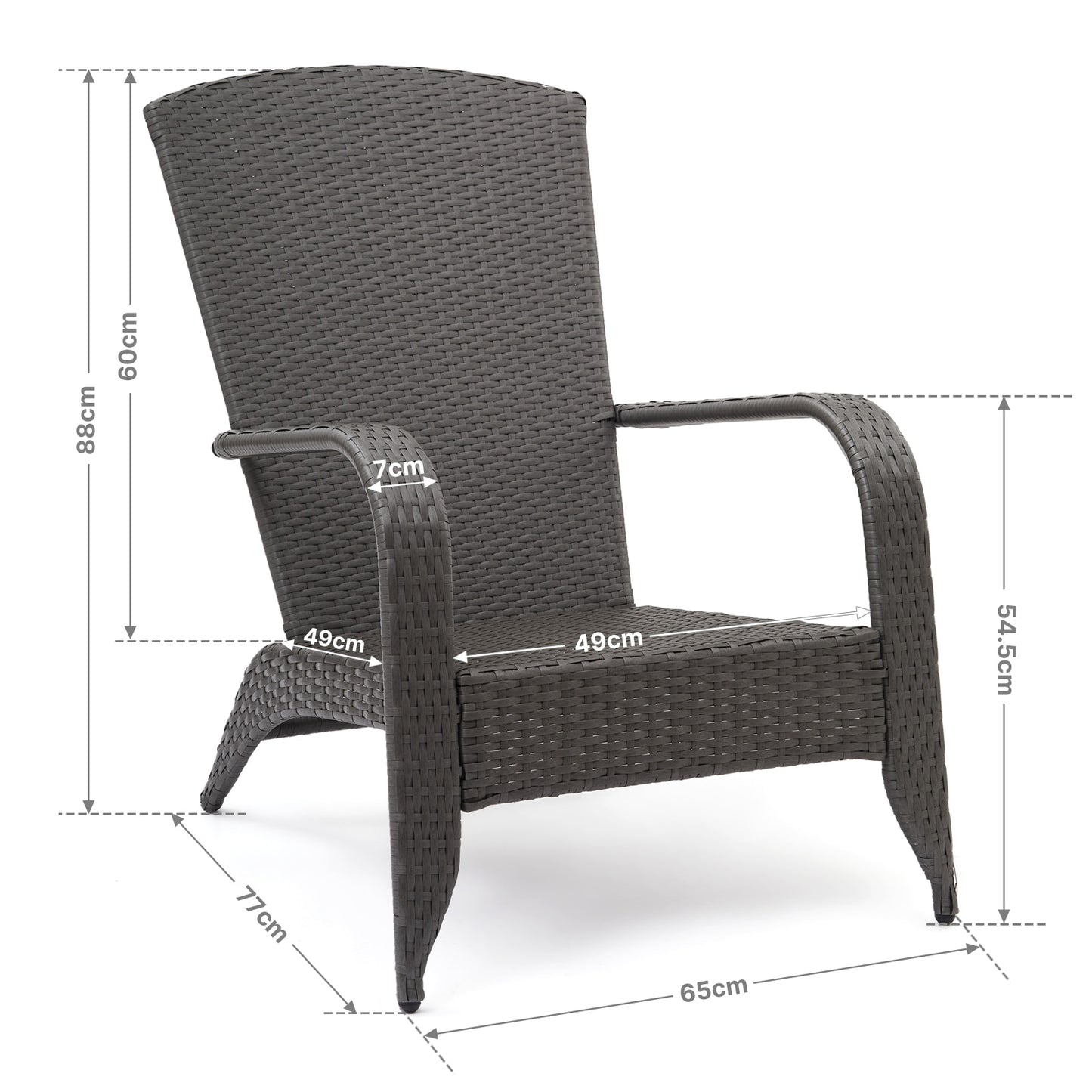 Fauteuil relax d'extérieur pour jardin ou terrasse en rotin