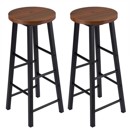 Tabouret industriel moderne en métal et bois (lot de 2)