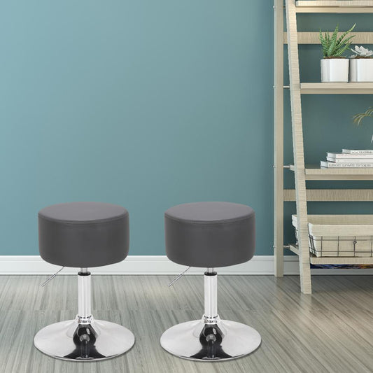 Tabouret de bar réglable métal et cuir assise épaisse