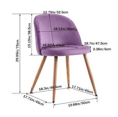 Chaise scandinave en velours fushia et bois (lot de 2)