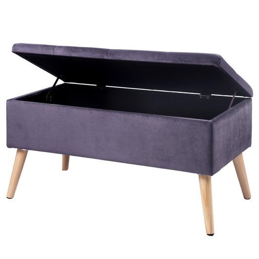 Banc scandinave en tissu capitonné et bois