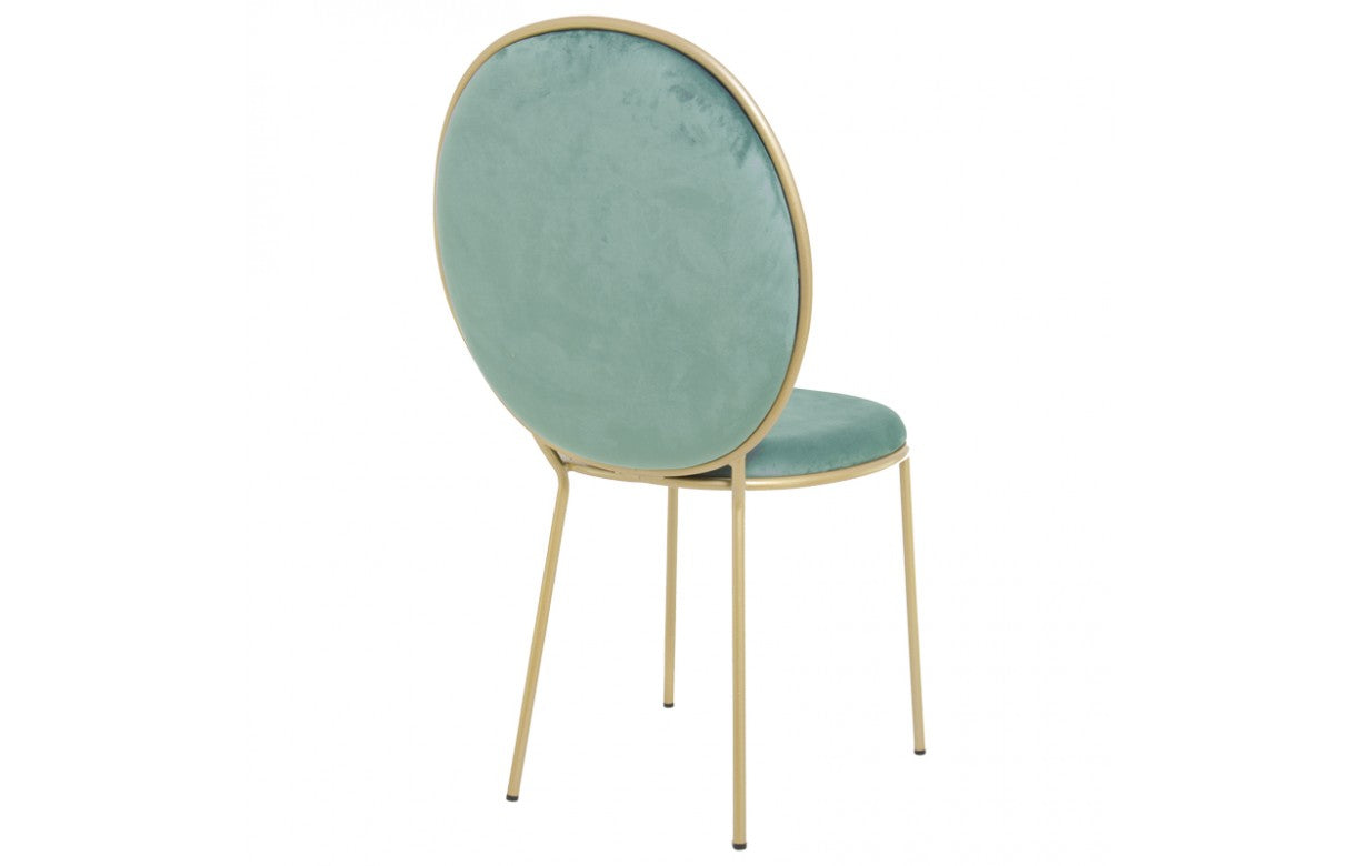 Chaise médaillon moderne velours vert