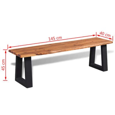 Banc scandinave en bois clair et métal noir