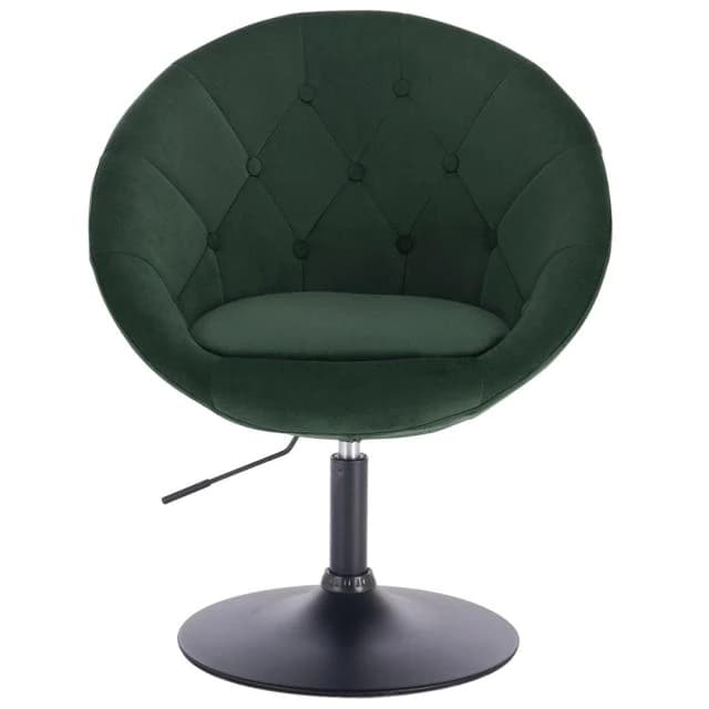 Chaise design style rétro demi sphère capitonnée à pied central