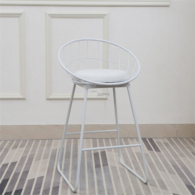 Chaise de bar industrielle design blanche