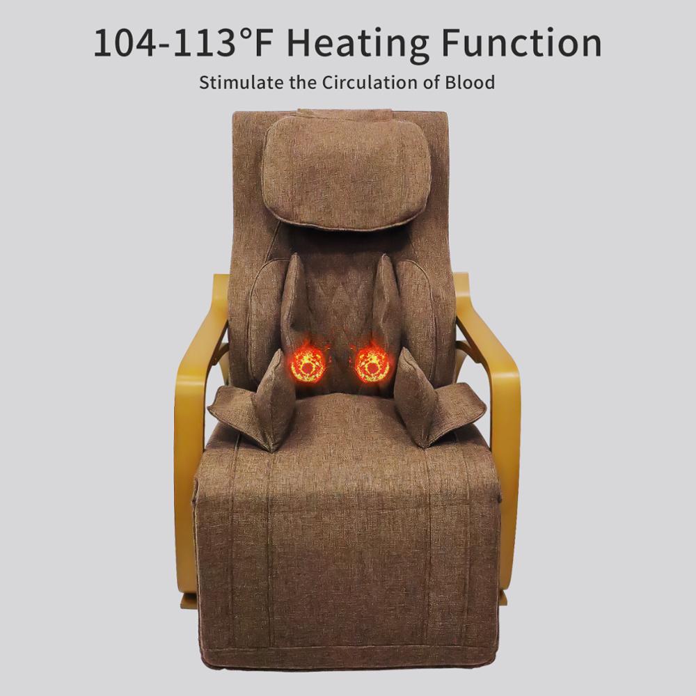 Fauteuil relax en tissu en bois avec option chauffante et massante
