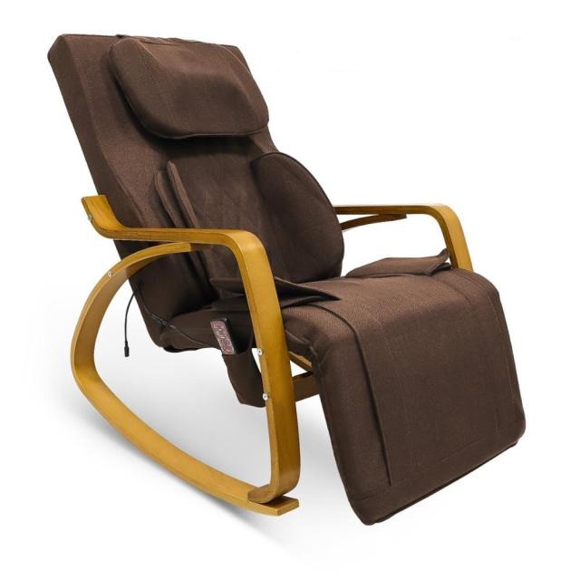 Fauteuil relax en tissu en bois avec option chauffante et massante