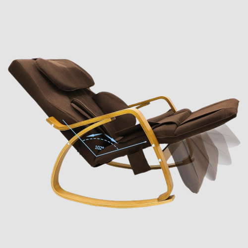 Fauteuil relax en tissu en bois avec option chauffante et massante