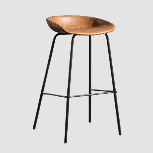 Tabouret de bar design nordique avec pieds en métal noir