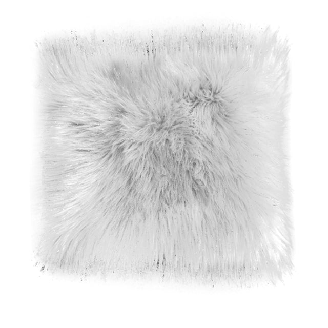 Coussin carré taie en fourrure synthétique