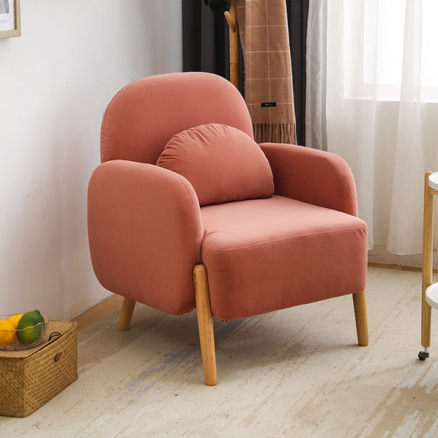 Fauteuil scandinave moderne confort vieux rose