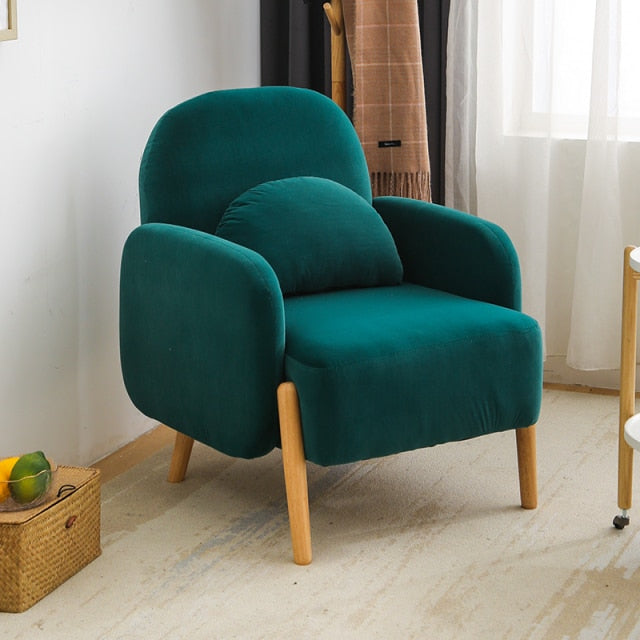 Fauteuil scandinave moderne confort vert foret
