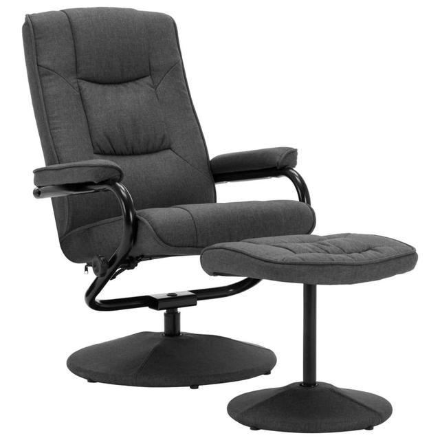 Fauteuil relax ajustable avec accoudoirs et repose pieds anthracite