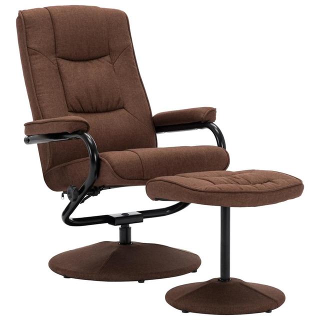 Fauteuil relax ajustable avec accoudoirs et repose pieds marron