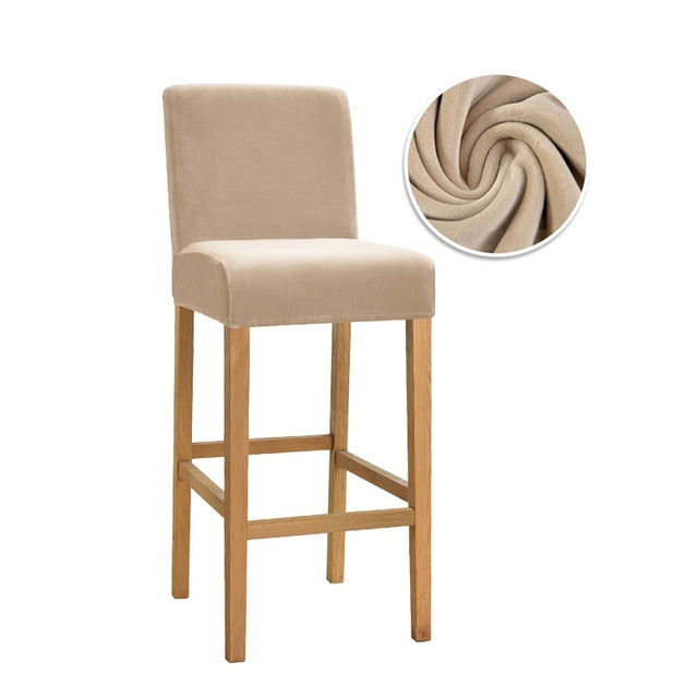 Housse pour chaise de bar unie extensible et lavable