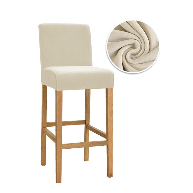 Housse pour chaise de bar unie extensible et lavable
