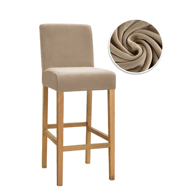 Housse pour chaise de bar unie extensible et lavable