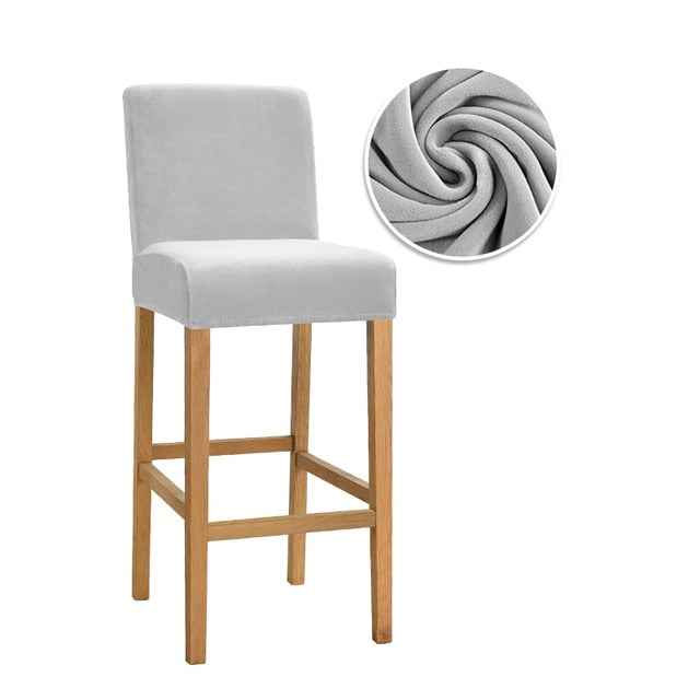 Housse pour chaise de bar unie extensible et lavable