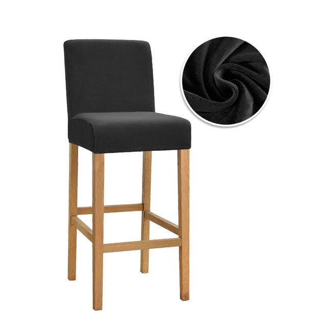 Housse pour chaise de bar unie extensible et lavable