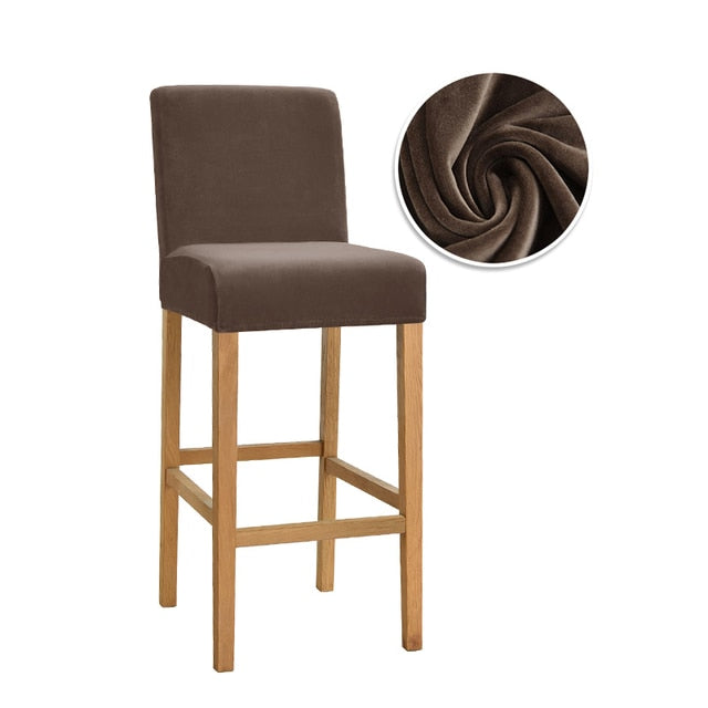 Housse pour chaise de bar unie extensible et lavable
