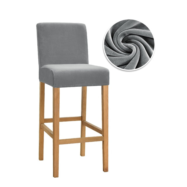 Housse pour chaise de bar unie extensible et lavable