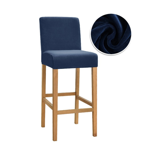 Housse pour chaise de bar unie extensible et lavable