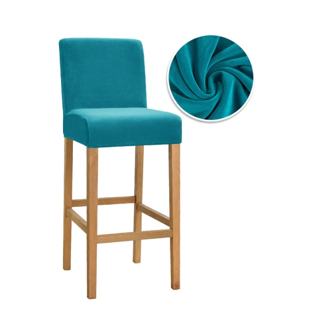 Housse pour chaise de bar unie extensible et lavable