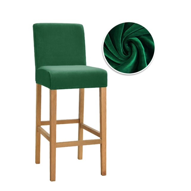 Housse pour chaise de bar unie extensible et lavable