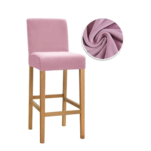 Housse pour chaise de bar unie extensible et lavable