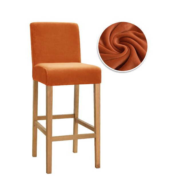 Housse pour chaise de bar unie extensible et lavable