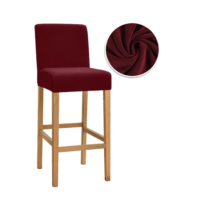Housse pour chaise de bar unie extensible et lavable