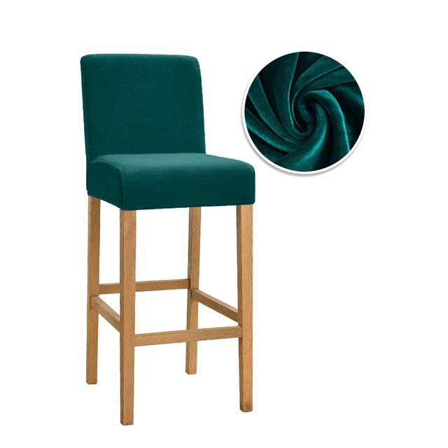 Housse pour chaise de bar unie extensible et lavable