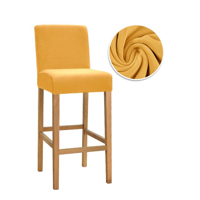 Housse pour chaise de bar unie extensible et lavable