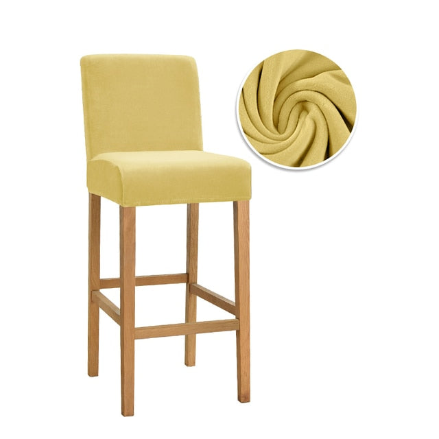 Housse pour chaise de bar unie extensible et lavable