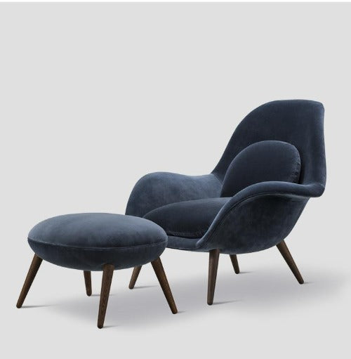 Fauteuil scandinave confort dossier arrondi et accoudoirs profilés