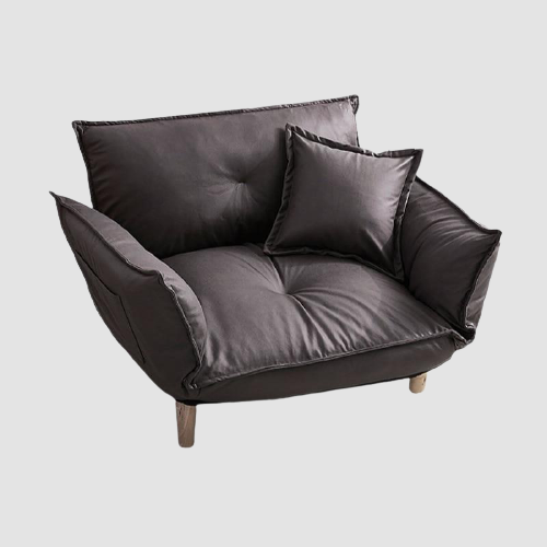Fauteuil scandinave relax avec accoudoirs rabattables marron