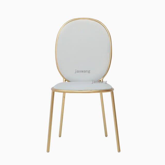 Chaise médaillon design en métal doré et velours